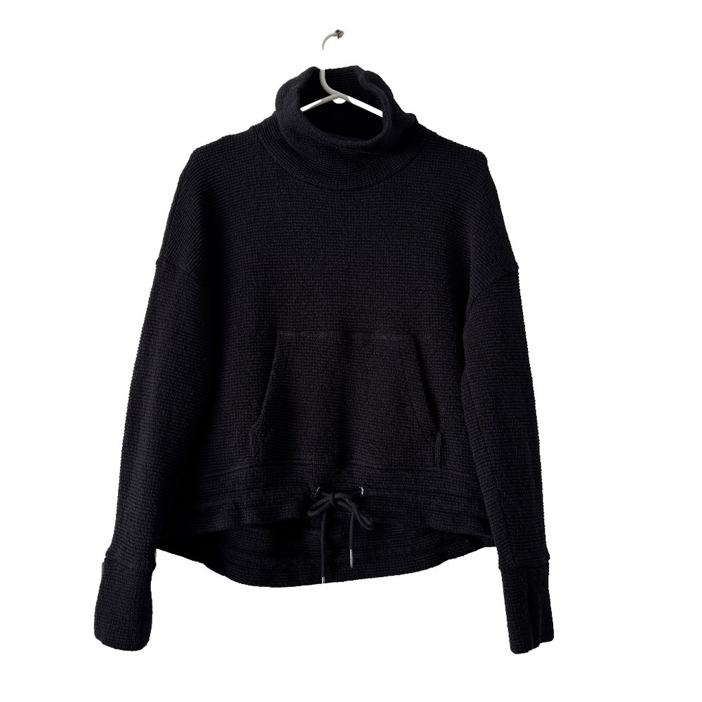 Sweaty Betty Restful Boucle funnel neck textured sweatshirt black size M